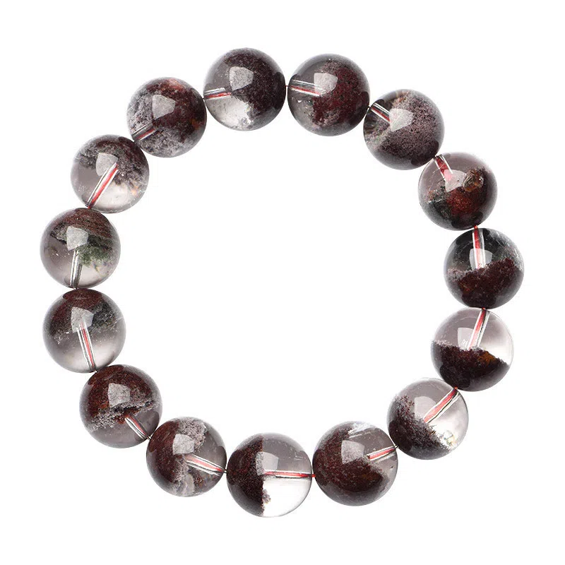 骊碧 轻奢天然红绿幽灵圆珠高档浪漫有意义 水晶 手串 女款