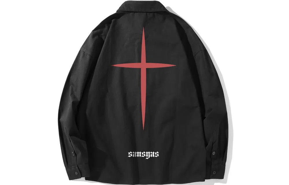 Kimura Sansha Cross Letter Print Shirt