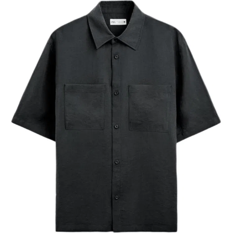 ZARA Short Sleeve Shirt Black