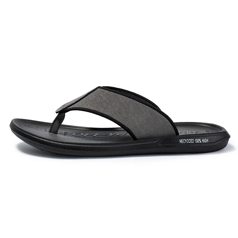 潮泽 简约时尚 车缝线 防磨防滑速干人字拖鞋 男款