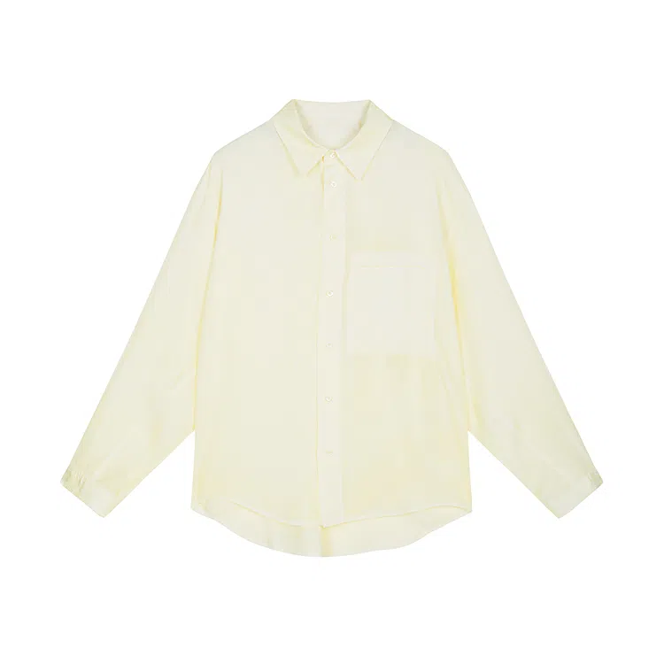 速写 纯色简约日常宽松长袖衬衫 男款