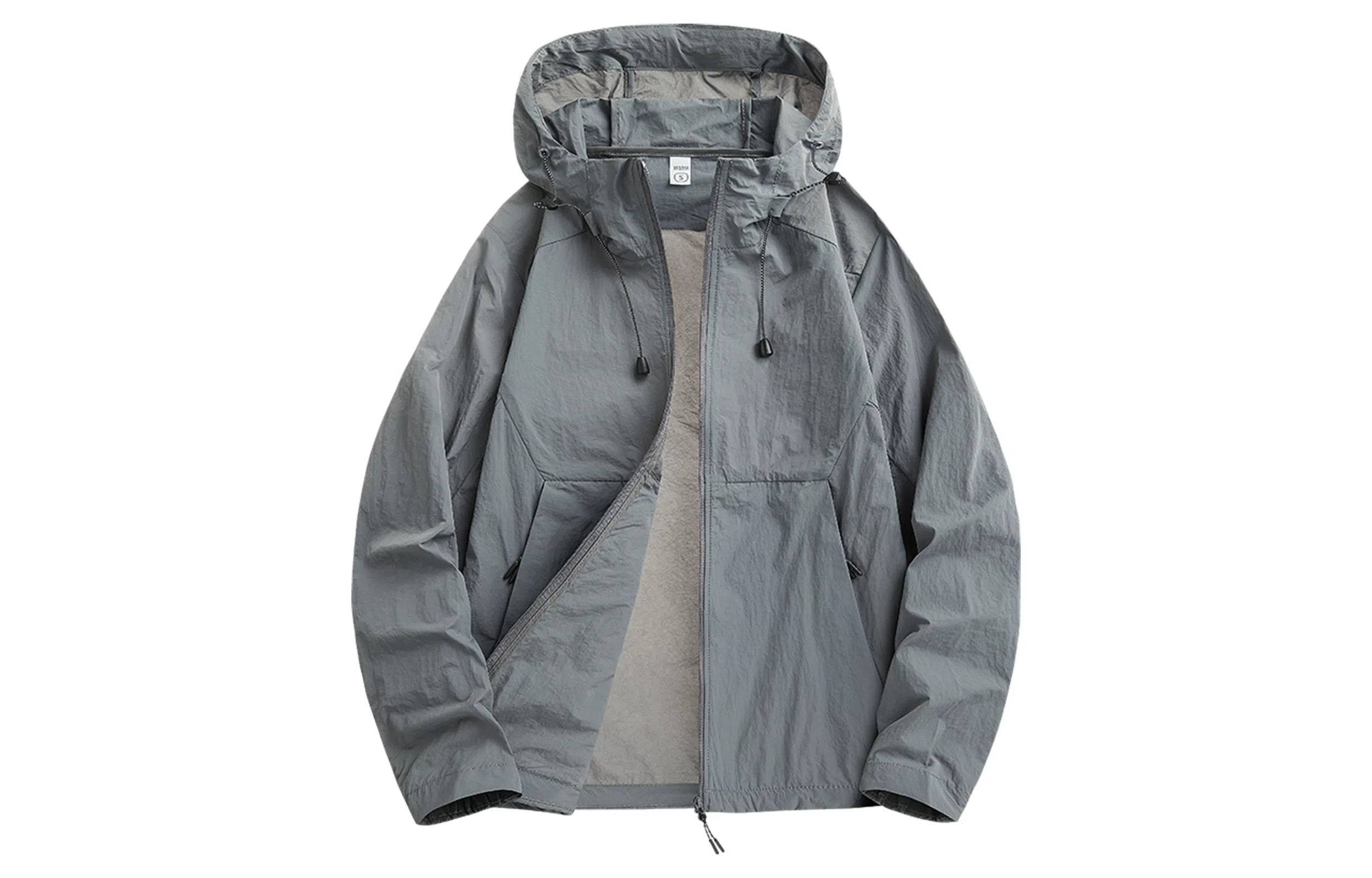 木林森 欧若风轻薄户外凉感连帽长袖简约基础纯色运动休闲通勤百搭拉链抽绳 超轻透气防虫防静电防紫外线防晒服 男女同款