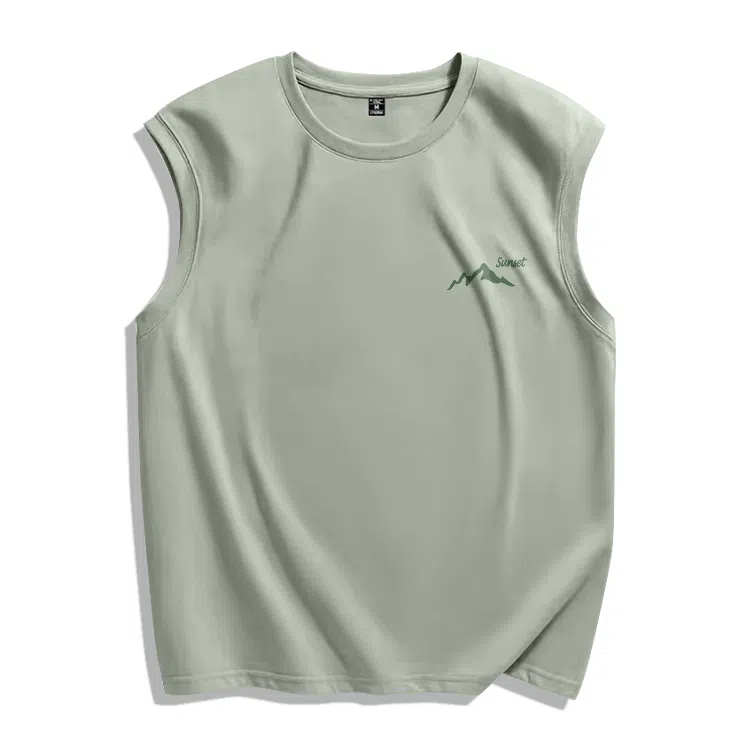 棉致 阳光山脉纯色纯棉简约柔软细腻透气亲肤舒适百搭篮球运动休闲背心 男女同款
