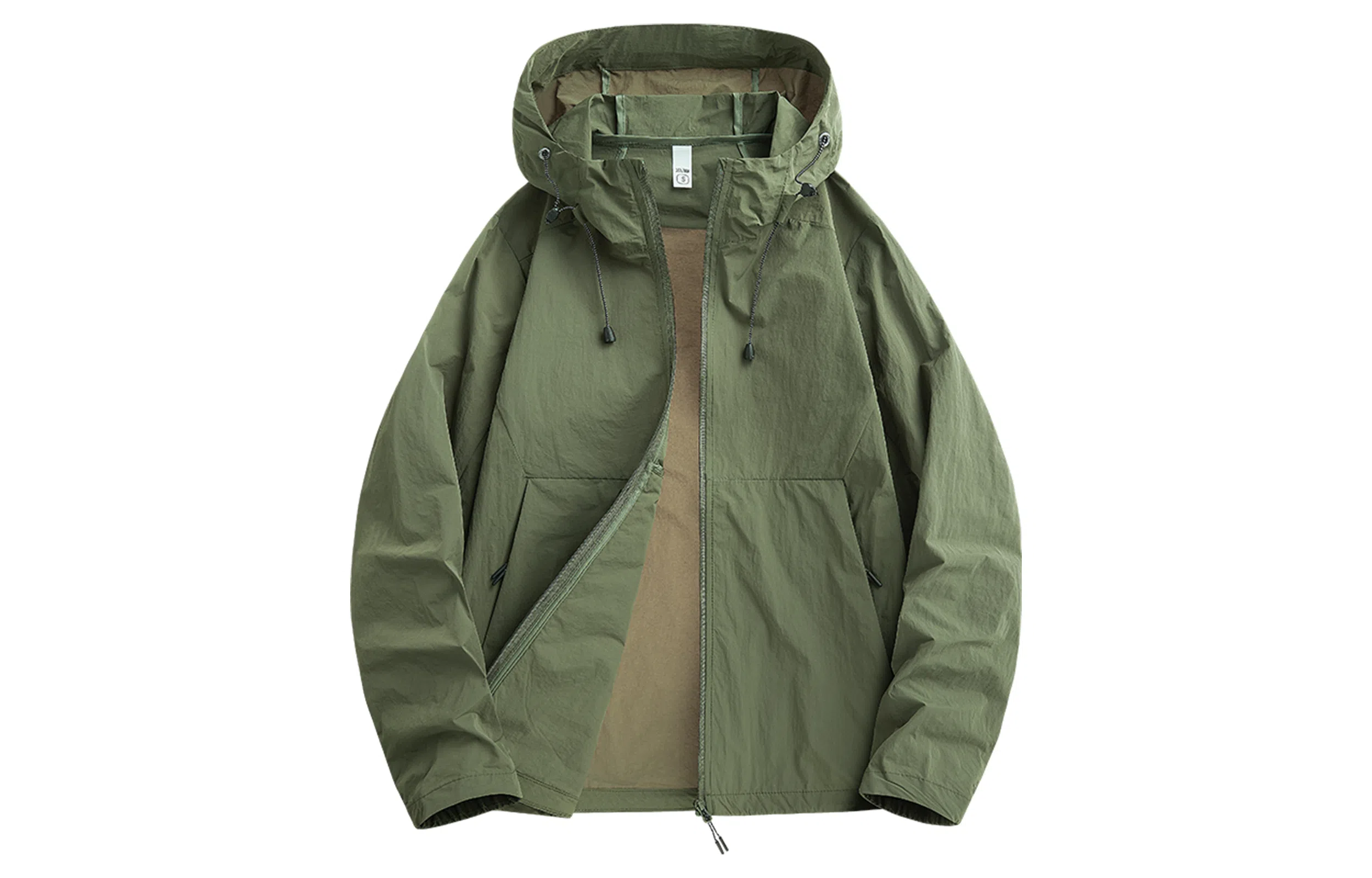 木林森 欧若风轻薄户外凉感连帽长袖简约基础纯色运动休闲通勤百搭拉链抽绳 超轻透气防虫防静电防紫外线防晒服 男女同款