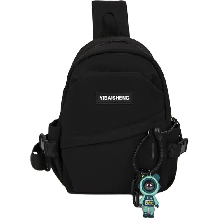 彤彤兔 简约撞色街头潮流运动 尼龙 胸包 女款 白色/灰紫蓝/黑色/黑白红