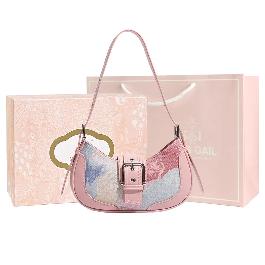 MISS GAIL Classic Rainbow Bag Pink