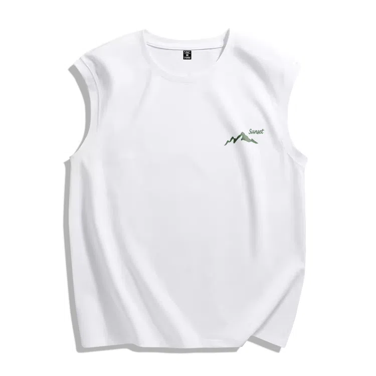 棉致 阳光山脉纯色纯棉简约柔软细腻透气亲肤舒适百搭篮球运动休闲背心 男女同款