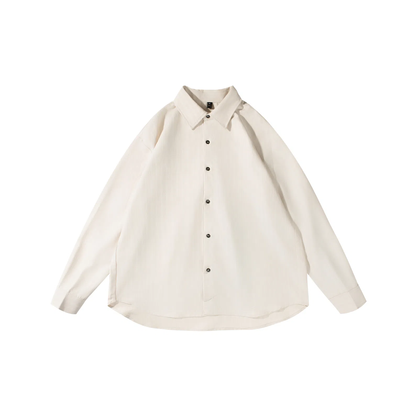 我是大卫 条纹韩系港风商务休闲免烫长袖衬衫 男女同款 灰杏色