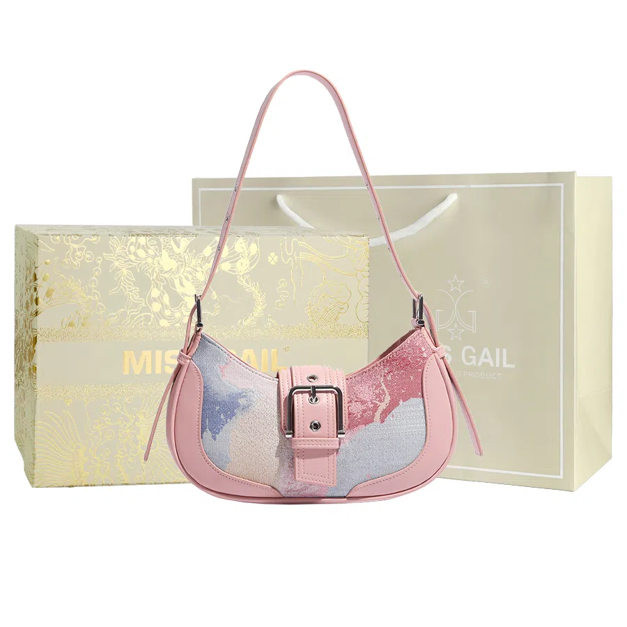 MISS GAIL Classic Rainbow Bag Pink
