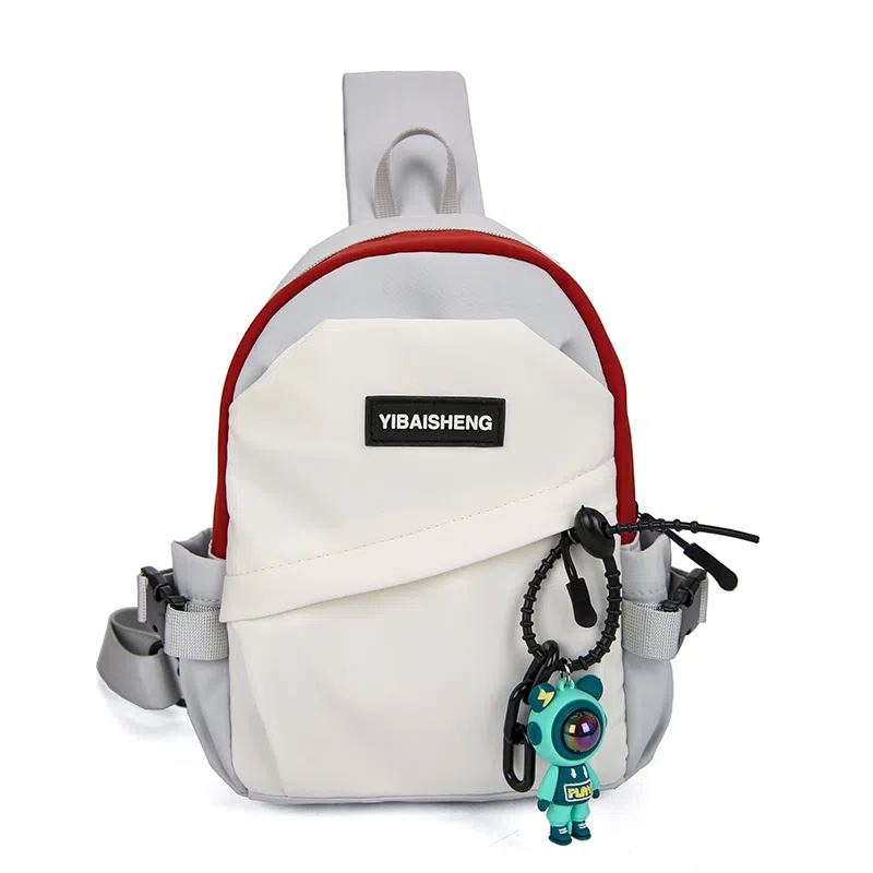 彤彤兔 简约撞色街头潮流运动 尼龙 胸包 女款 白色/灰紫蓝/黑色/黑白红