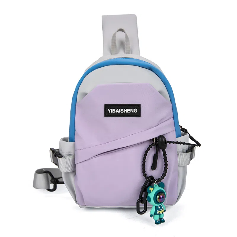 彤彤兔 简约撞色街头潮流运动 尼龙 胸包 女款 白色/灰紫蓝/黑色/黑白红