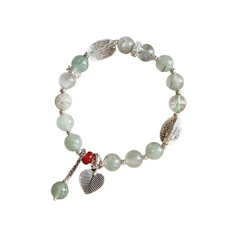 【竹林清风】 指尖瑰宝 八方来财做个富婆 小众高级感冷淡风水逆退散诸事顺利百搭时尚气质#好运天然 绿发晶 手串 女款