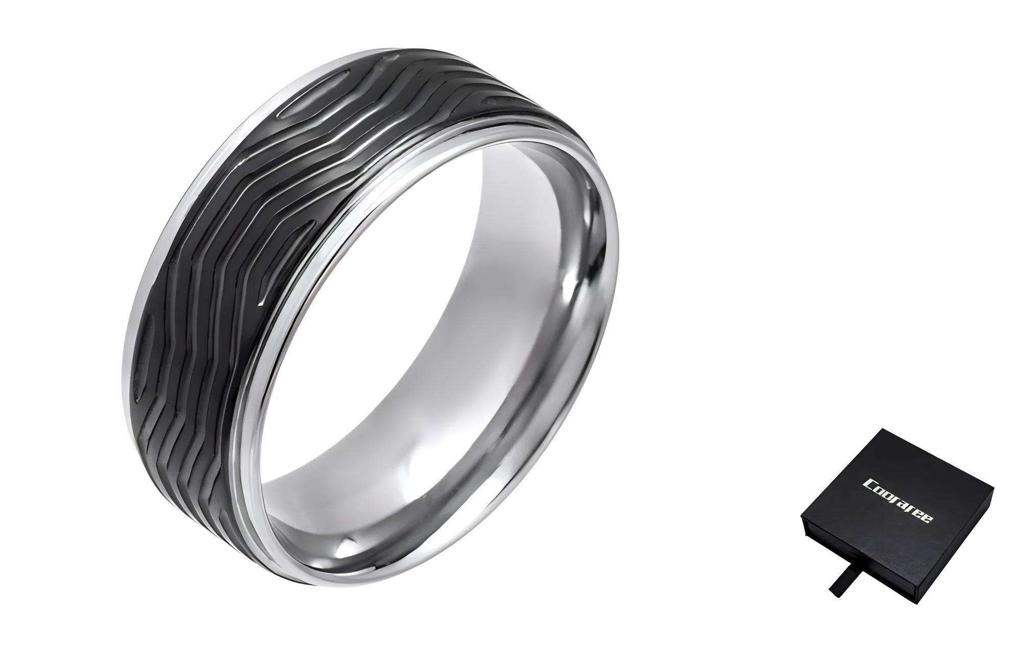 cooraree Basic Tech Black Stripe Ring