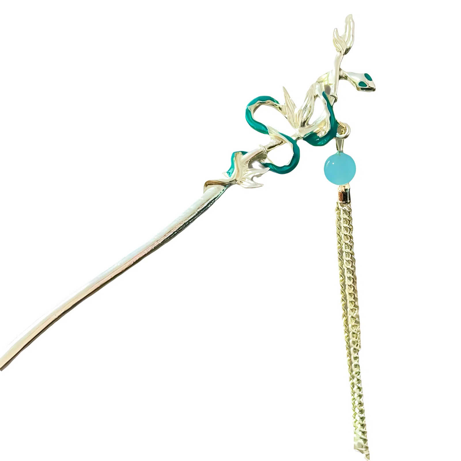 【灵蛇抱竹】 指尖瑰宝 国风典雅新中式高级复古清冷风小众不规则设计感 镀银 发簪 女款