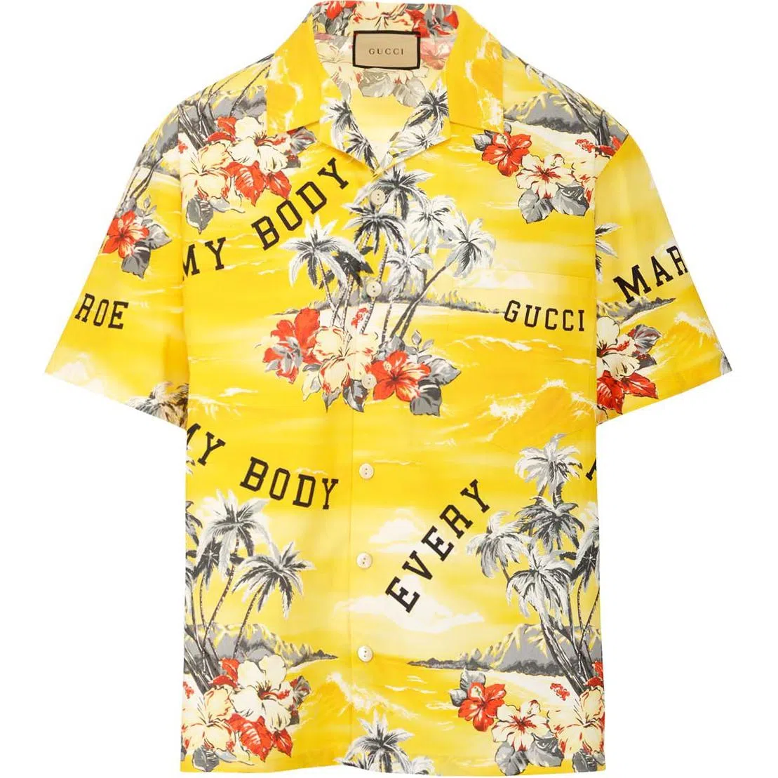 Gucci Floral Button-Down Shirt Yellow