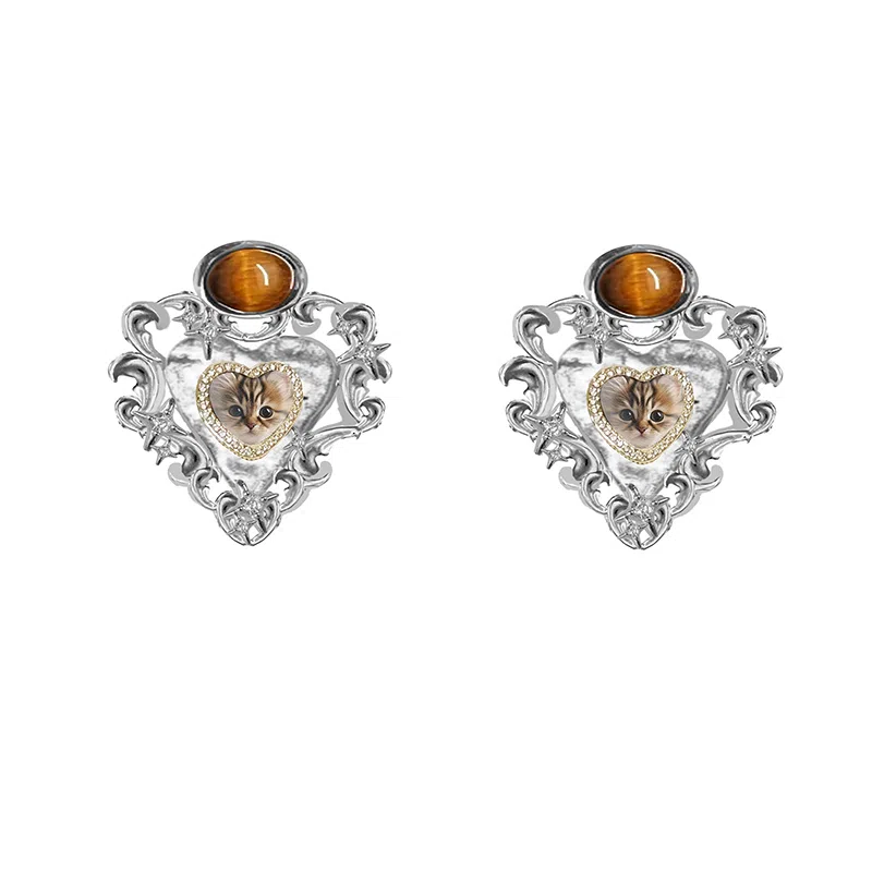 Masw Cat Series 925 Silver Earrings