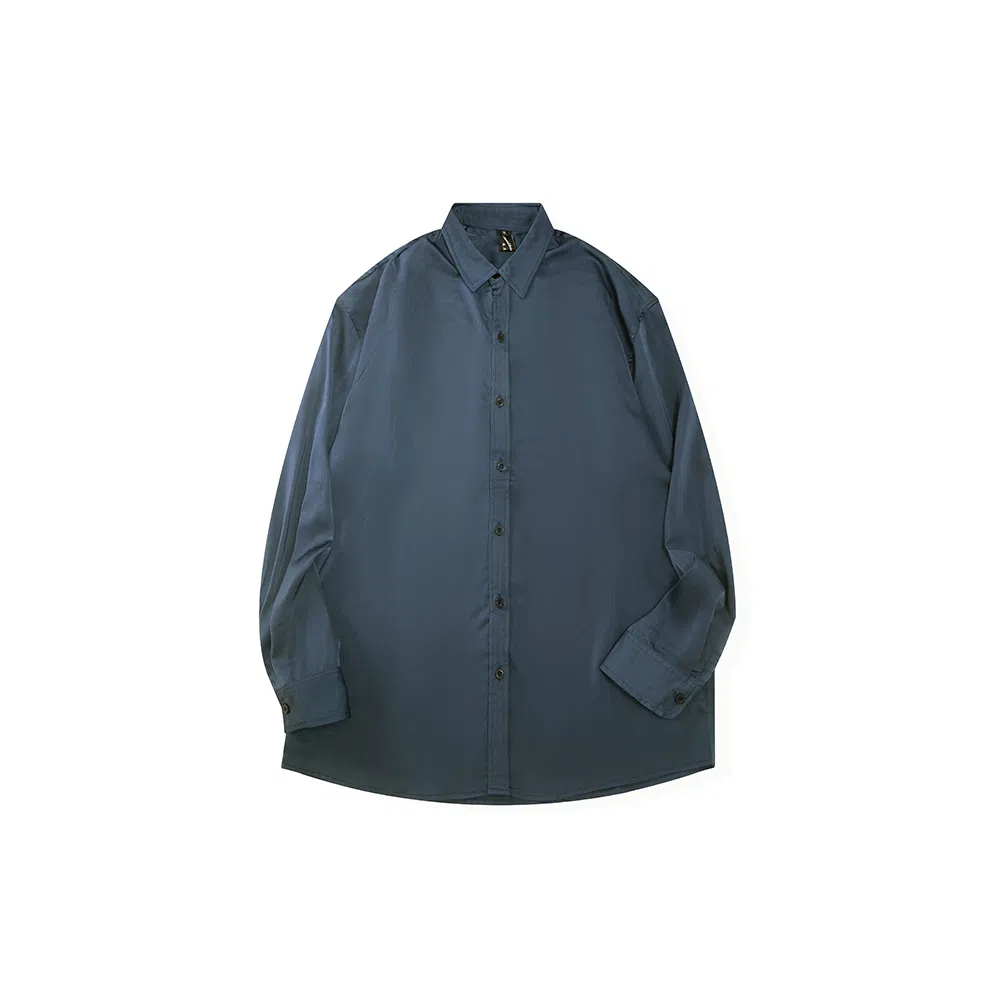 我是大卫 高级感炸街高街韩版宽松休闲时尚百搭长袖衬衫 男款 深绿色