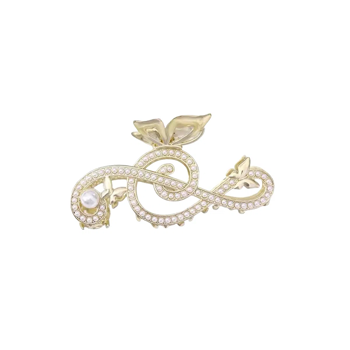 贯古今 音符抓夹后脑勺高级感盘发发抓夏季鲨鱼夹发卡头饰发饰 合金 发夹 女款