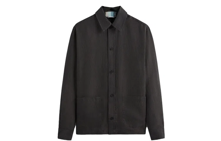KITH SS23 Pinstripe Linen LS Boxy Overshirt