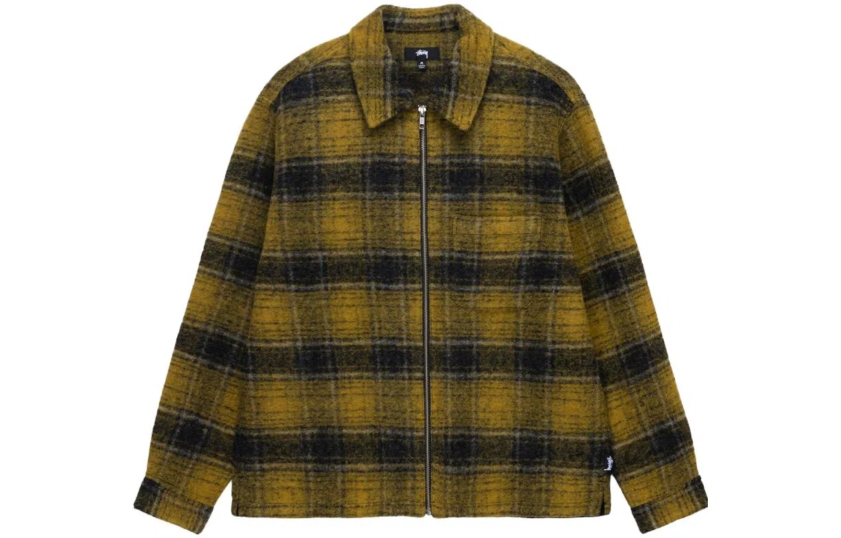 Stussy FW23 WOOL PLAID ZIP SHIRT