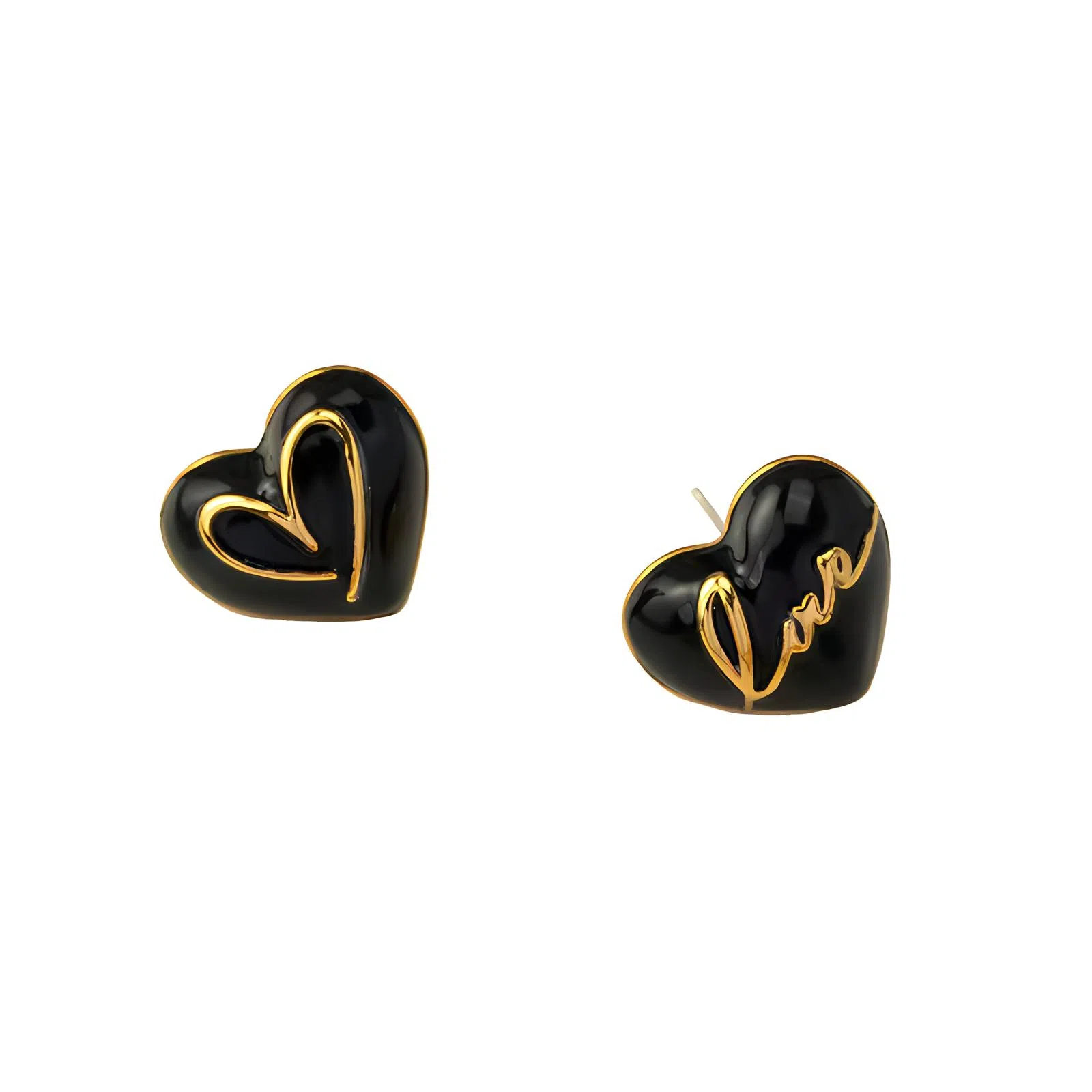 彤彤兔     甜酷风不对称滴油爱心耳环高级气质简约日常通勤百搭耳钉耳饰