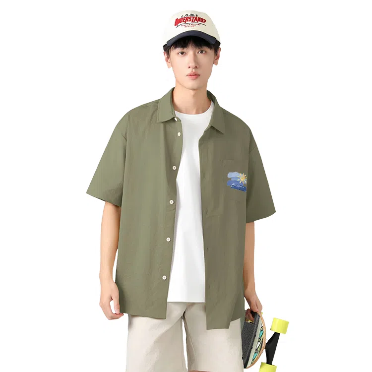 棉致 休闲宽松简约轻薄垂感百搭通勤舒适柔软短袖衬衫 男女同款