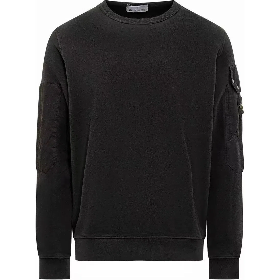 Stone Island Logo Crewneck Sweatshirt Black