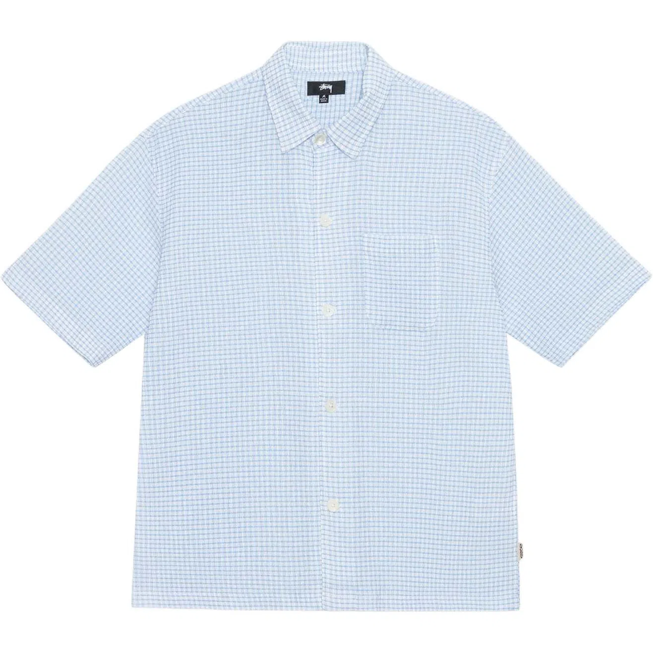 Stussy SS24 Boxy Flat Hem Shirt Crinkled