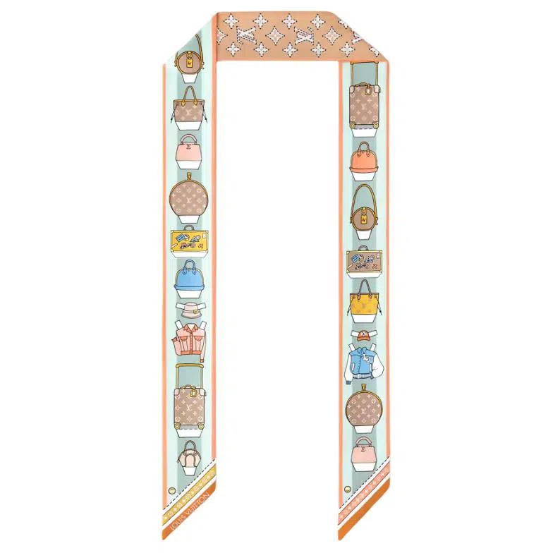 Louis Vuitton Asnieres Paper House BB Scarf Beige