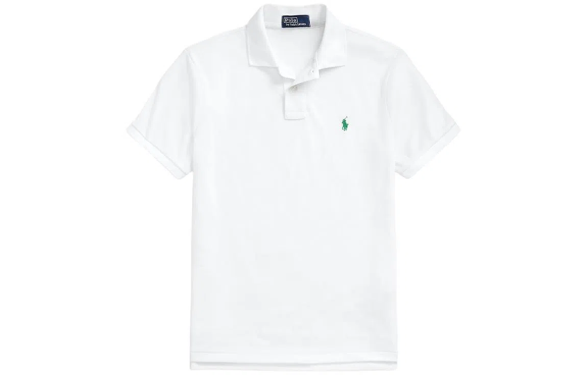 Polo Ralph Lauren Logo Embroidered Polo Shirt White