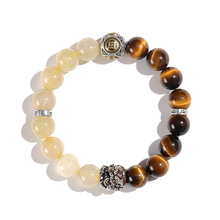 【四喜貔貅丨招财守护】 玄唐 丸子手链国潮高档水晶串珠 礼盒装 虎眼石 手串 男女同款情侣款