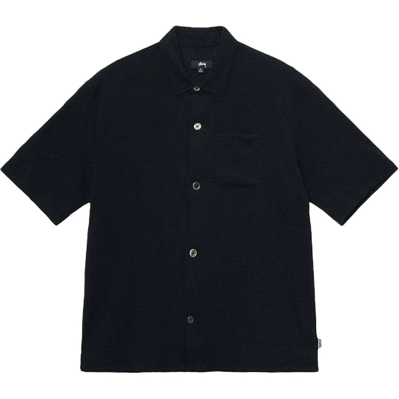 Stussy SS24 Boxy Flat Hem Shirt Crinkled