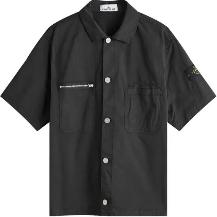 Stone Island FW24 Black Short Sleeve Shirt