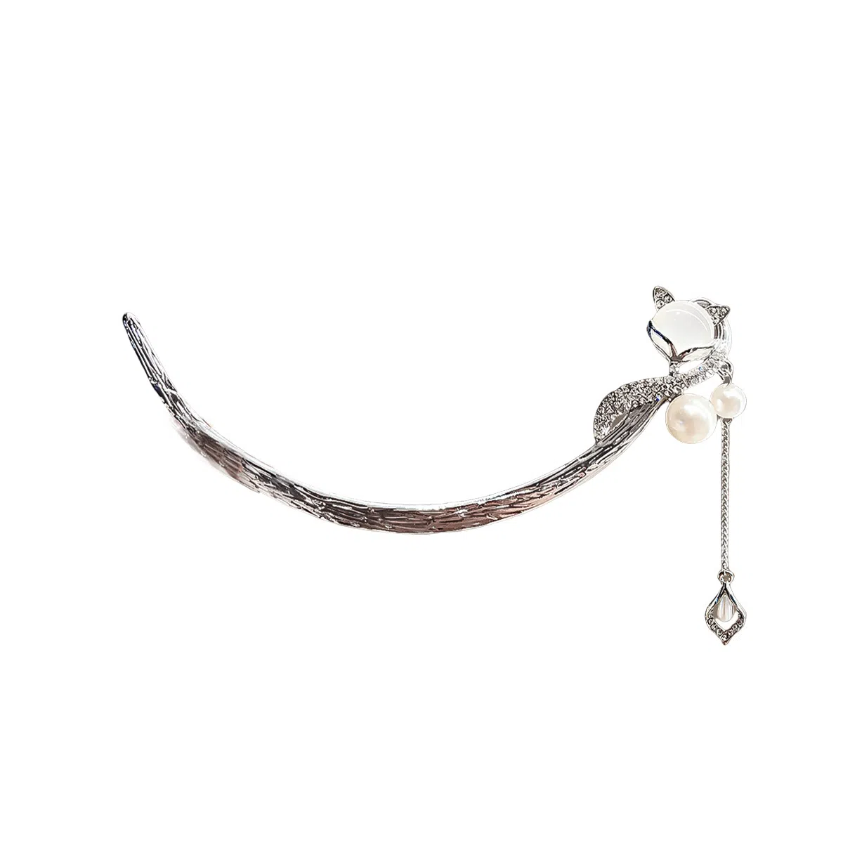 贯古今 高级感弯月新中式小众设计郁金香丸子头盘个性发钗子 合金 发簪 女款