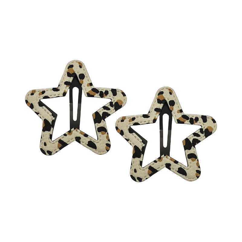 简应舒 星星豹纹侧边夹碎发小夹子刘海夹小发卡日常 布料 发夹 女款