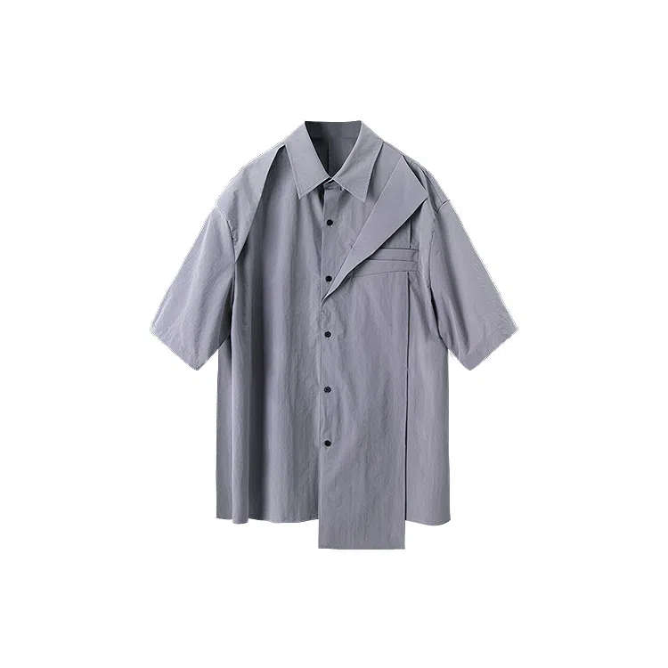 Huanzhe Short Sleeve Shirt Grey Purple