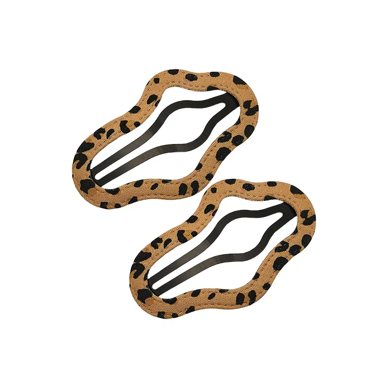 简应舒 云朵豹纹侧边夹刘海夹碎发常 布料 发夹 女款