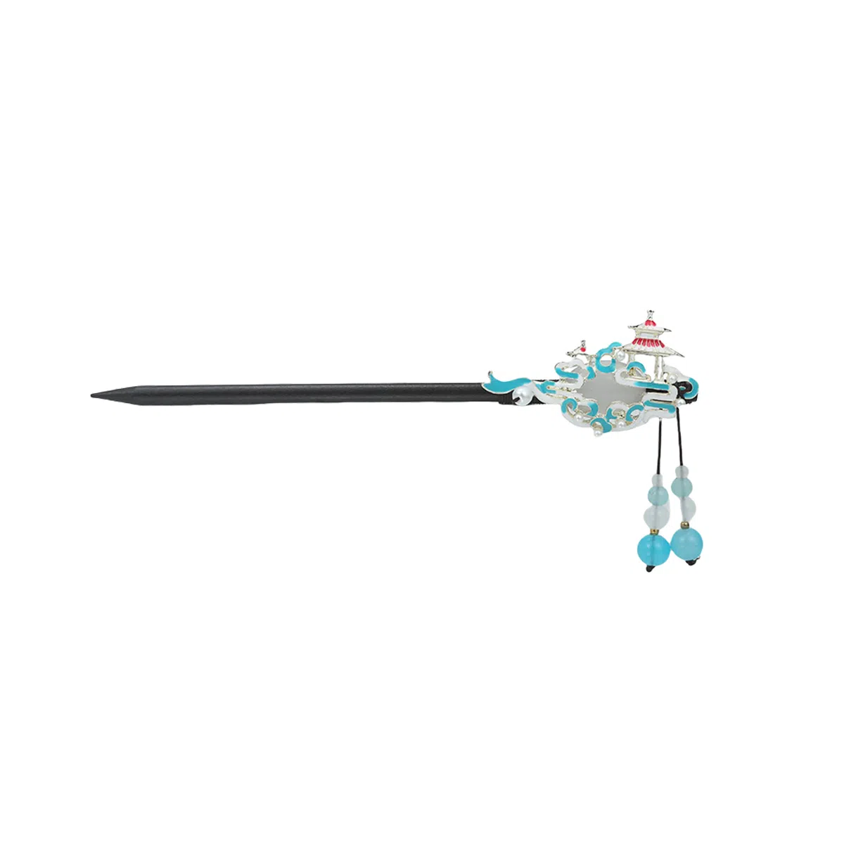 贯古今 盘发步摇宫廷古风高级感新中式流苏盘子马面裙发张发钗子头饰 木制 发簪 女款