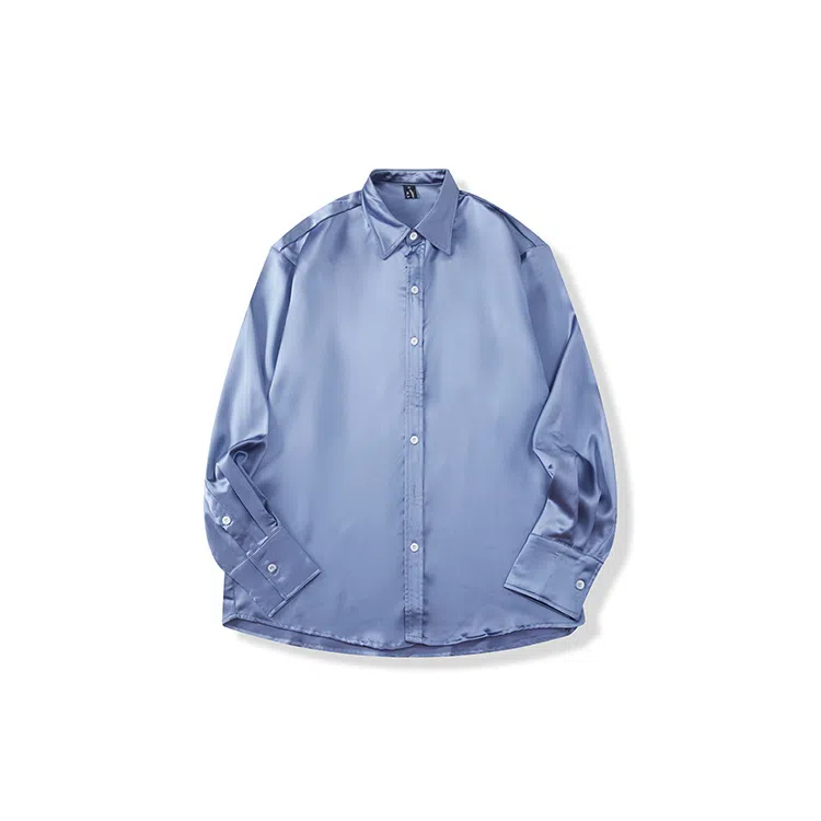 我是大卫 设计感小众免烫宽松纯色港风长袖衬衫 男款