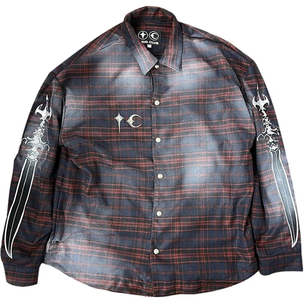 THUG CLUB Flannel Plaid Shirt