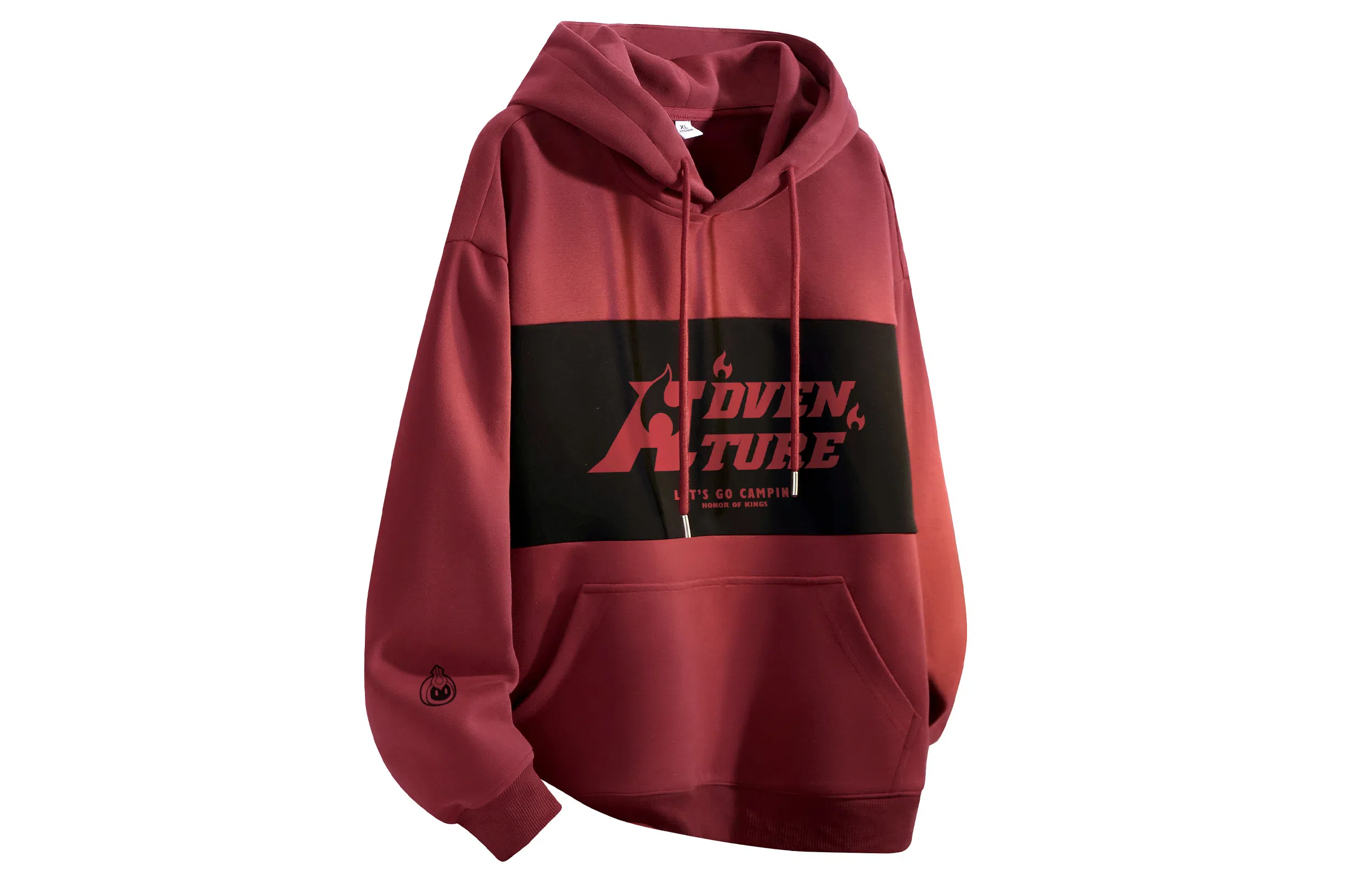 王者荣耀 鲁班七号星空梦想款 国潮复古拼接撞色趣味字母印花设计落肩休闲宽松套头多巴胺重磅连帽长袖卫衣 男女同款