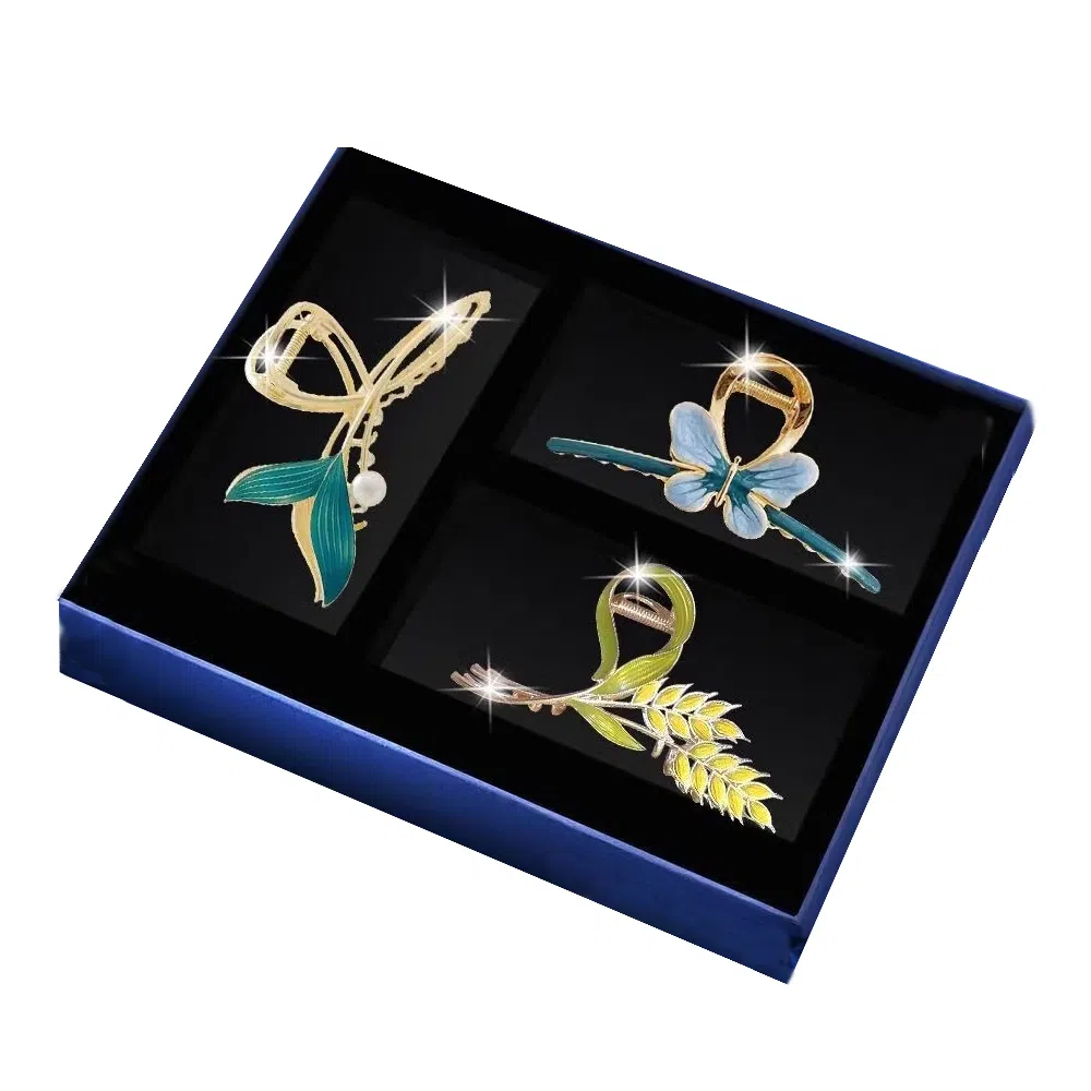 缔晶 法式浪漫蝴蝶鱼尾鲨鱼夹 通勤时尚百搭发饰 合金 发夹 女款