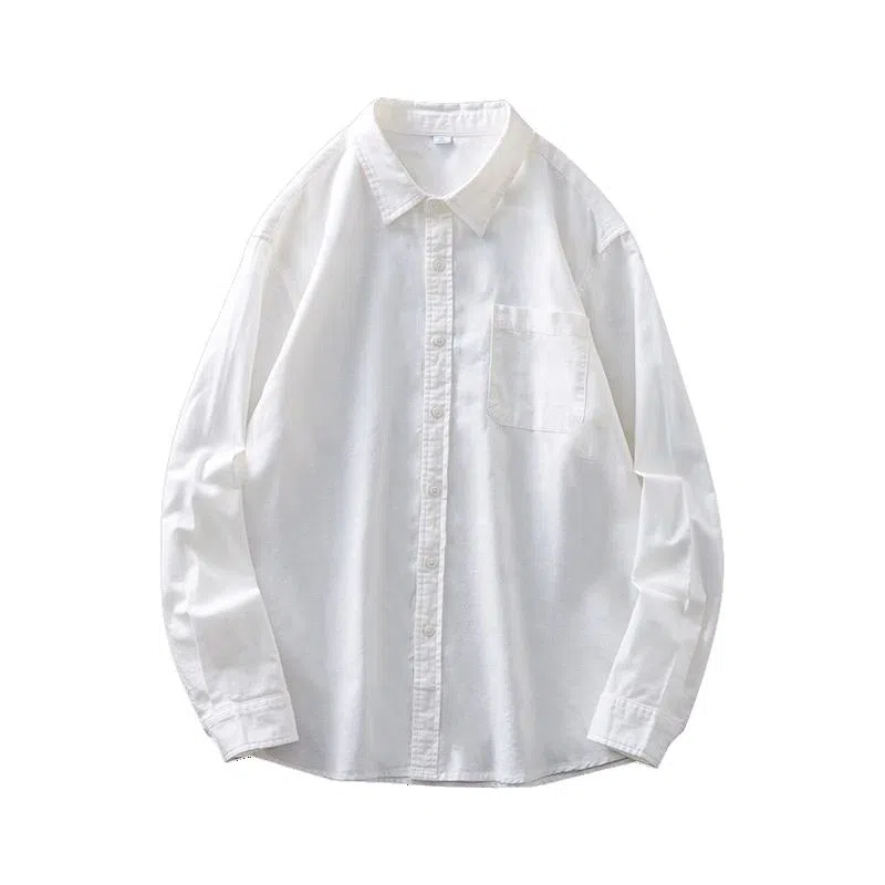 杜克恩 透气柔软亲肤纯色长袖衬衫 男女同款