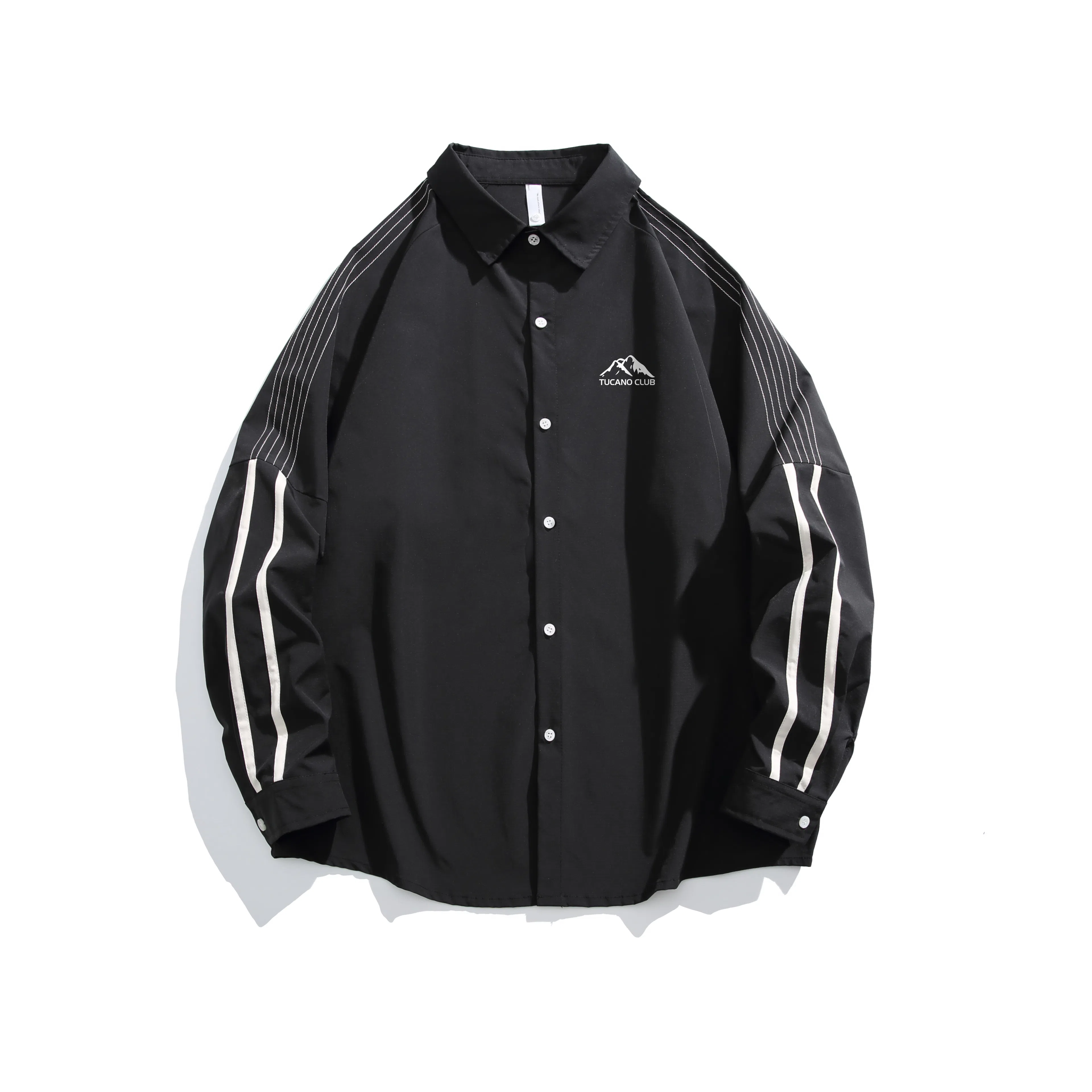 啄木鸟 美式纯色百搭简约长袖衬衫 男女同款