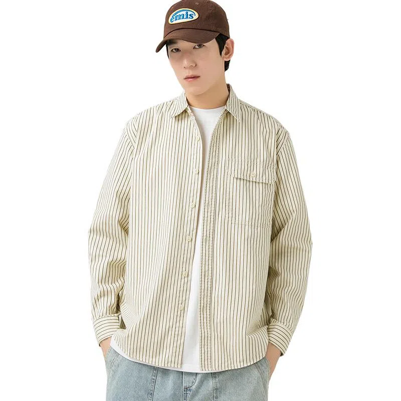 WOOD SOON Striped Long Sleeve Shirt