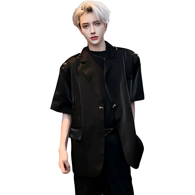 MIIRACER Short Sleeve Satin Shirt