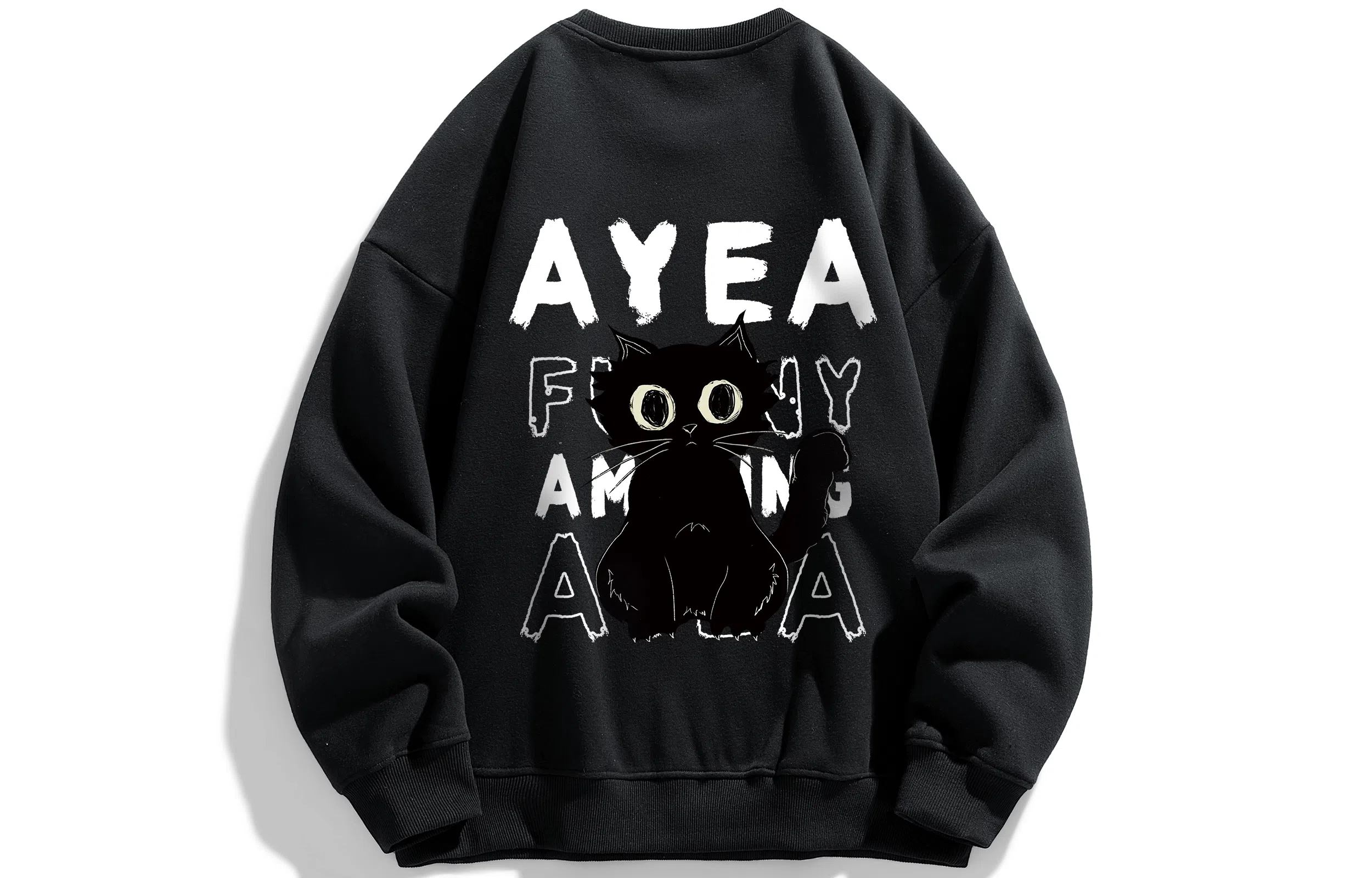 AYEA Black Cat Crewneck Sweatshirt