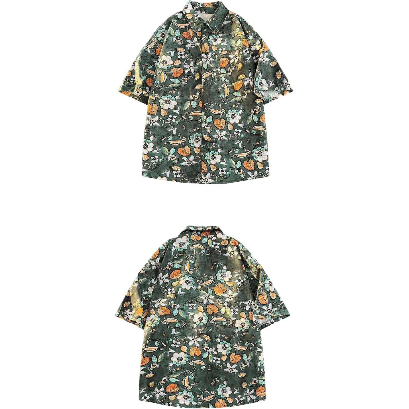 恒源祥 爆款夏季中国风印花短袖国风宽松版型衬衫 男款