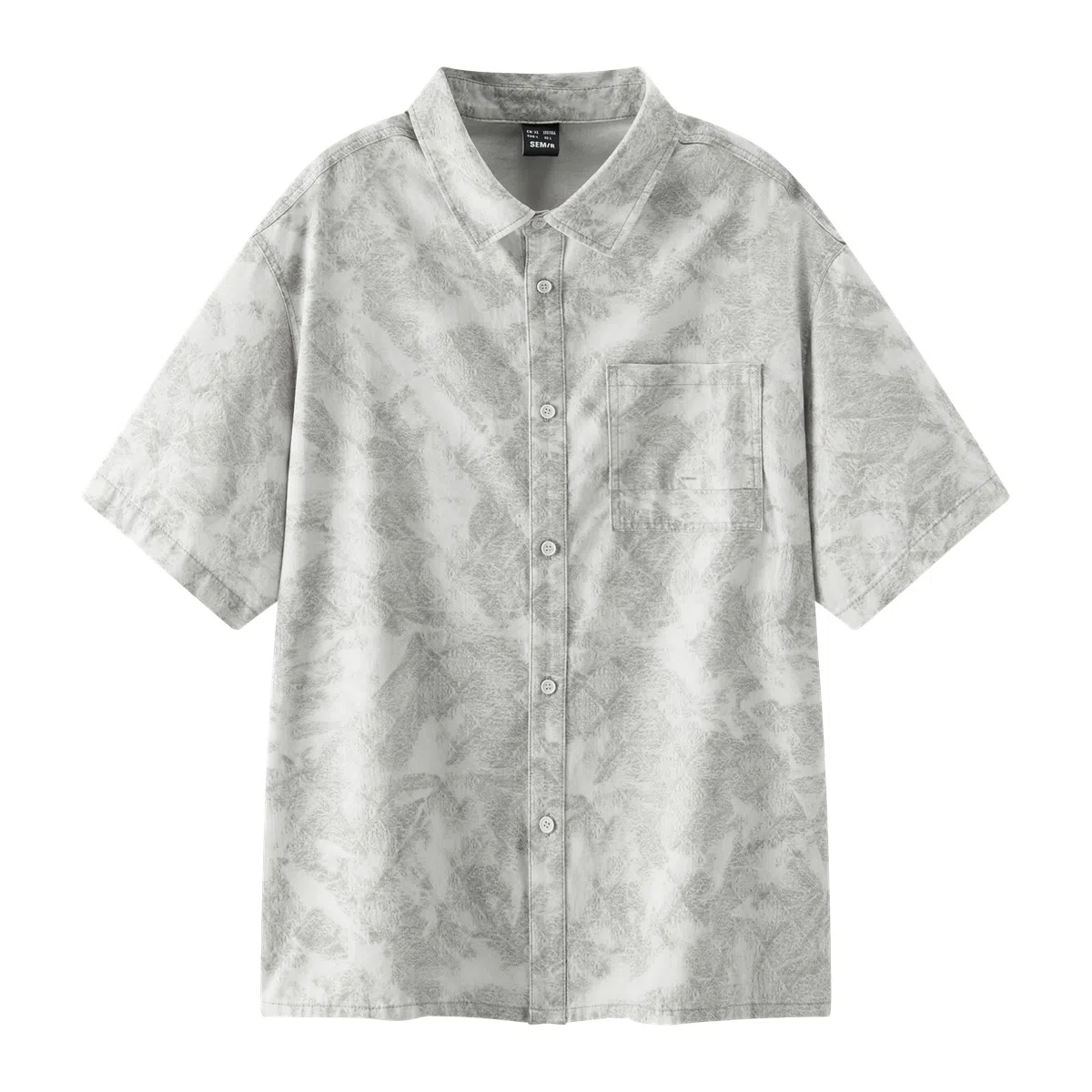 森马 凉感宽松潮流牛仔短袖衬衫 男款