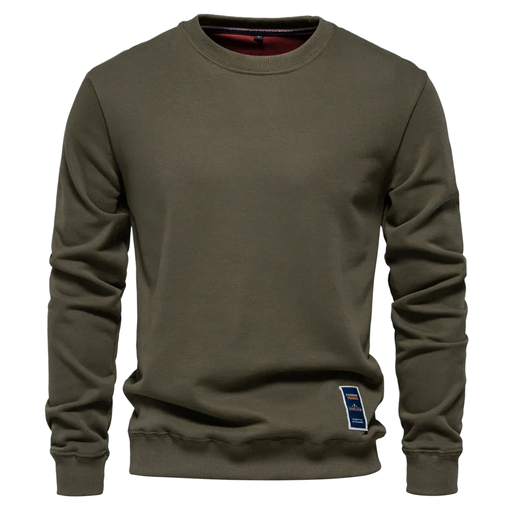 北极绒 时尚长袖纯色潮流外贸宽松纯色圆领休闲卫衣 男款